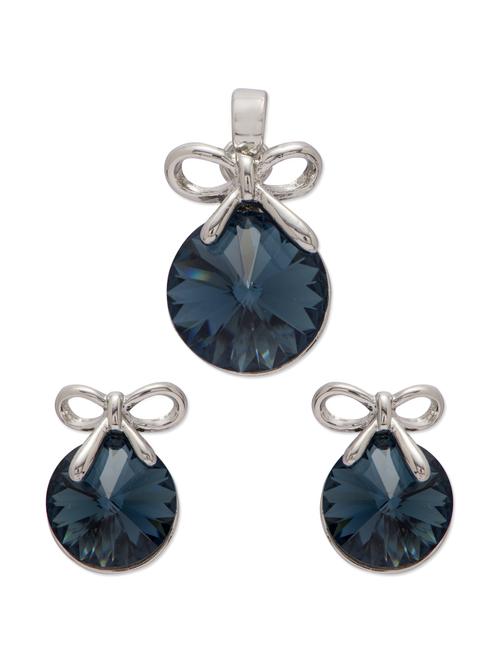 teal blue stone pendant set - 28369 - Very Small Image - 1