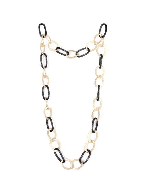 black & gold interlocked chain necklace - 29429 - Very Small Image - 1
