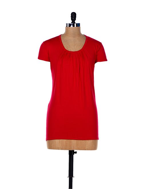 Ruby Red Pleated Top - 29675 - Very Small Image - 1