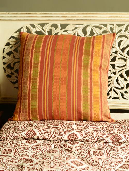 striped brown cushion cover - 30021 - Very Small Image - 1