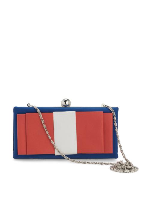 royal blue  with red bow box clutch - 32571 - Very Small Image - 1