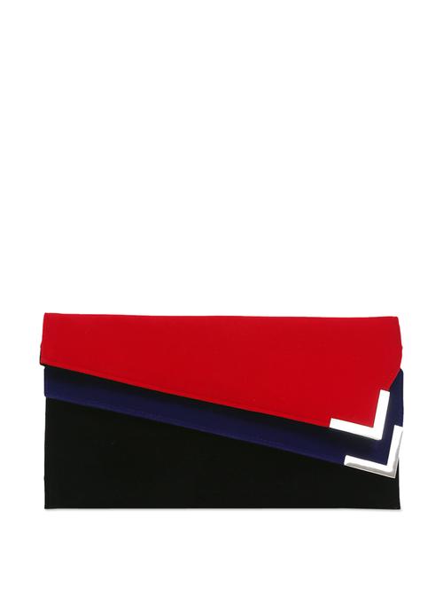 Black Clutch With Double Flap In Red And Blue - 33485 - Very Small Image - 1