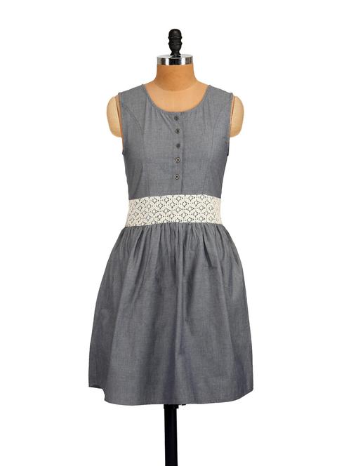 Grey Lace Waist Dress - 33753 - Very Small Image - 1