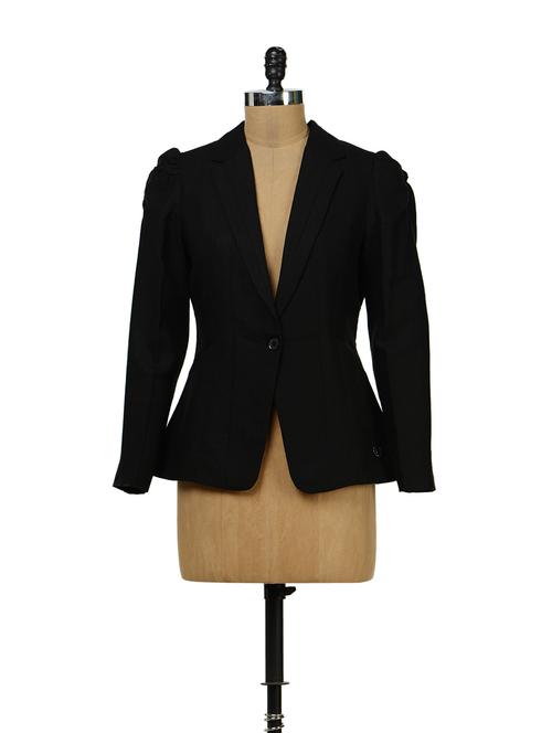 black full length sleeve blazer - 35576 - Very Small Image - 1