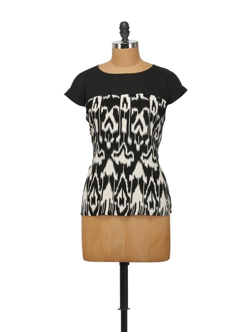 black and white printed top - 37065 - Very Small Image - 1