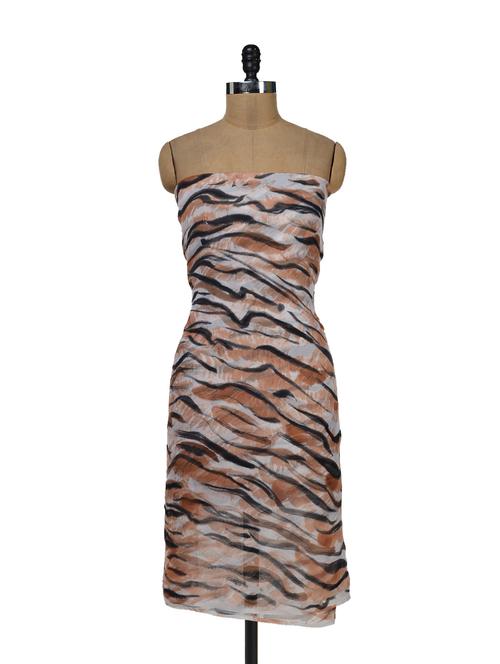 abstract striped pure chiffon material - 38230 - Very Small Image - 1