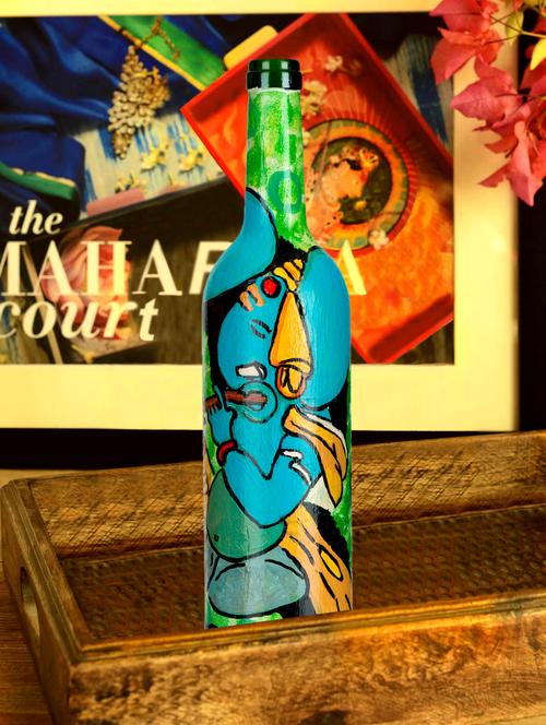 handpainted ganesha bottle - 38884 - Very Small Image - 1