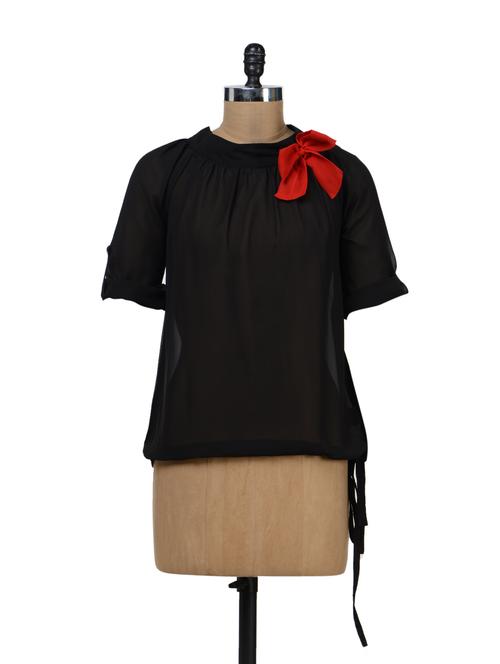 bow embellished black top - 38974 - Very Small Image - 1