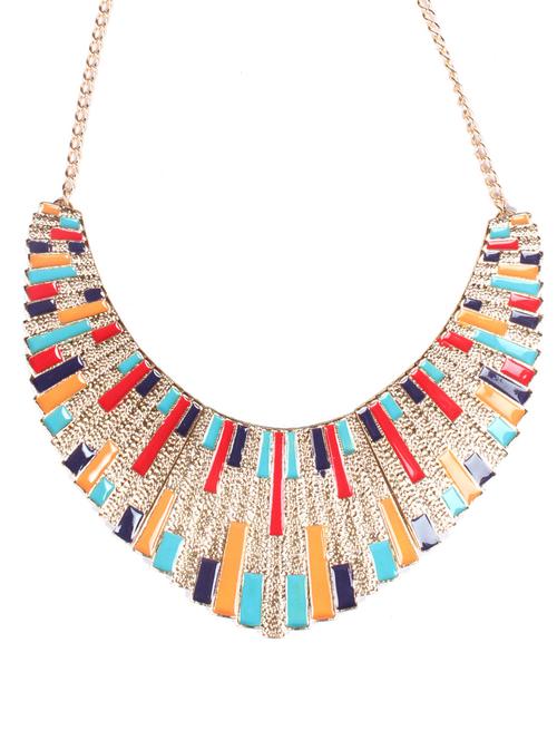 bronze-base   rainbow-tone necklace - 39505 - Very Small Image - 1