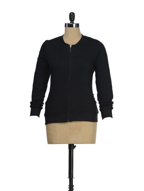 basic black zipper jacket - 40455 - Very Small Image - 1