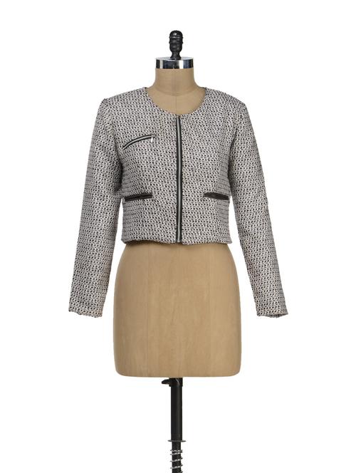 Cropped Brown Zippered Jacket - 40773 - Very Small Image - 1