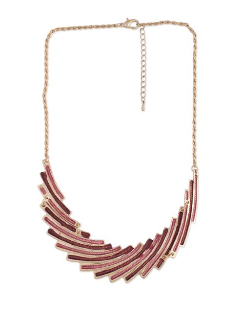 Modish Gold-Red Neckpiece - 41254 - Very Small Image - 1