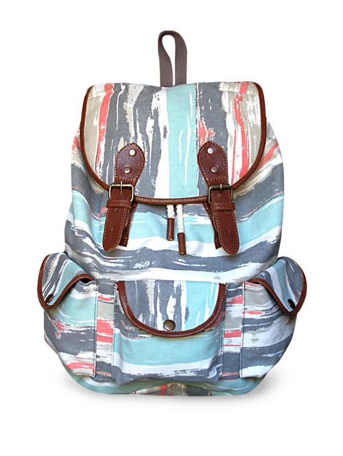 Abstract Printed Backpack with Laptop Protection - 41368 - Very Small Image - 1
