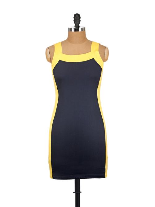 navy blue side panelled dress - 41479 - Very Small Image - 1
