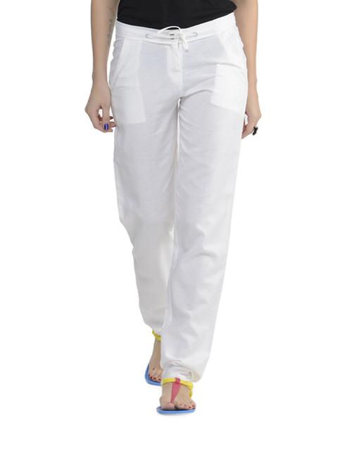 flawless white drawstring pants - 41744 - Very Small Image - 1
