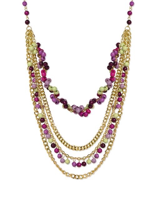 layered necklace in effervescent beads - 41998 - Very Small Image - 1