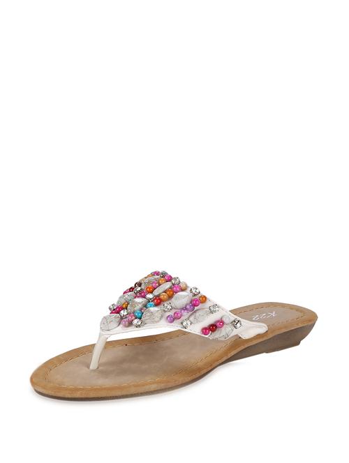 bead embellished white sandals - 44079 - Very Small Image - 1