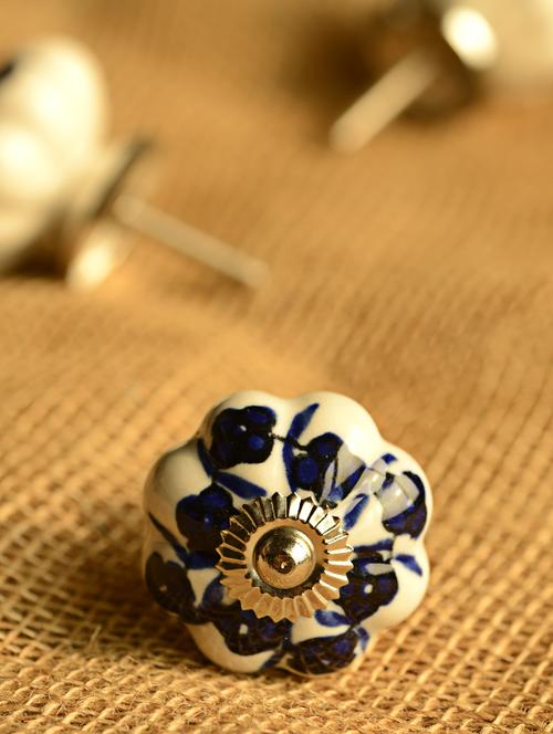 ceramic floral pattern knobs- set of 6 - 44247 - Very Small Image - 1
