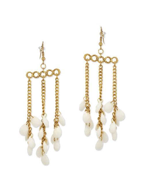 stunning white and gold danglers - 44511 - Very Small Image - 1
