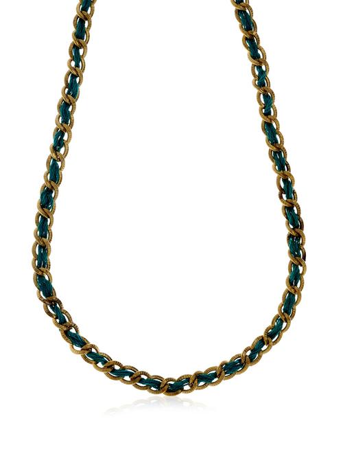 teal blue and gold necklace - 44585 - Very Small Image - 1