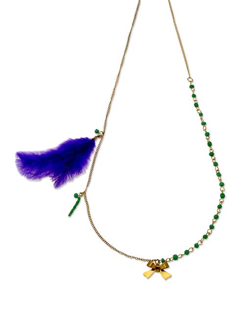 embellished feather necklace - 44589 - Very Small Image - 1