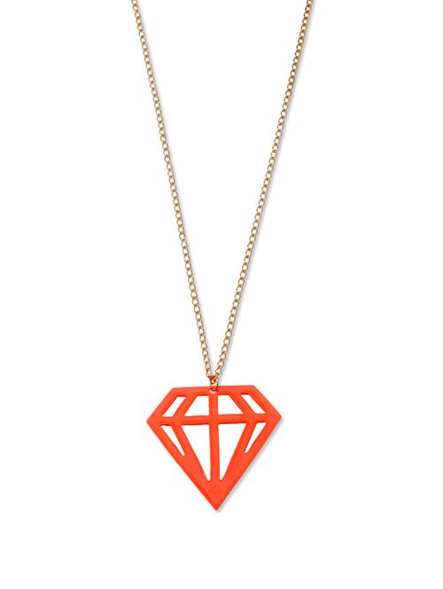 orange diamond motif necklace - 44671 - Very Small Image - 1