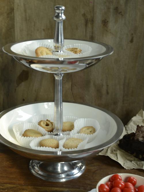 two tier fruit or cupcake stand - 45165 - Very Small Image - 1