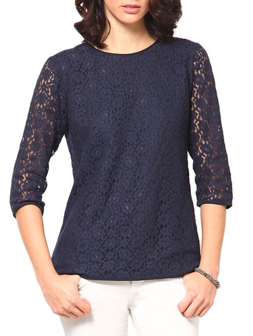 trendy blue lace top - 45952 - Very Small Image - 1