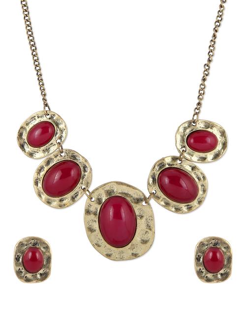 bold maroon necklace - 46133 - Very Small Image - 1