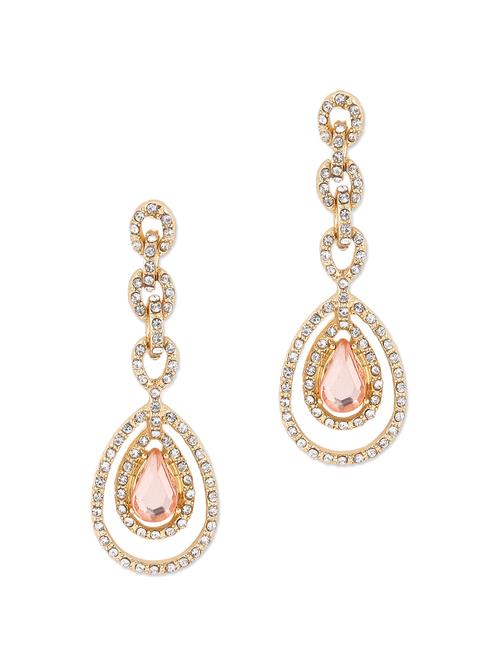 studded peach drop earrings - 46180 - Very Small Image - 1