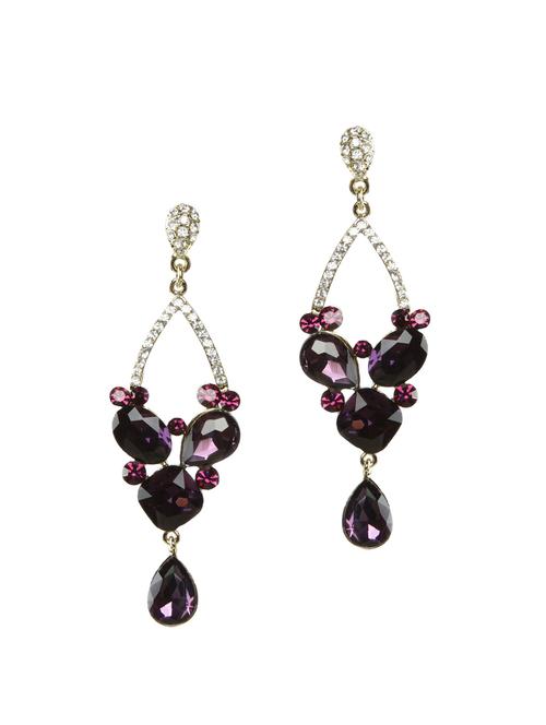 mauve party earrings - 46314 - Very Small Image - 1