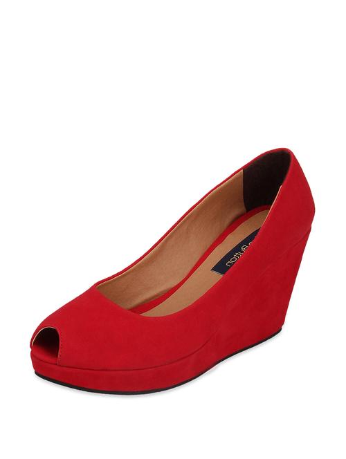 Red Peep Toe Wedges - 47139 - Very Small Image - 1