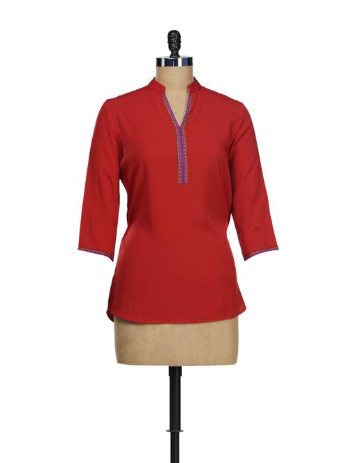 Elegant Red Kurti - 47409 - Very Small Image - 1