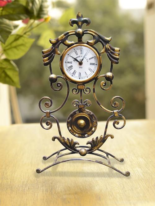 Antique Gold Iron Clock - 47521 - Very Small Image - 1