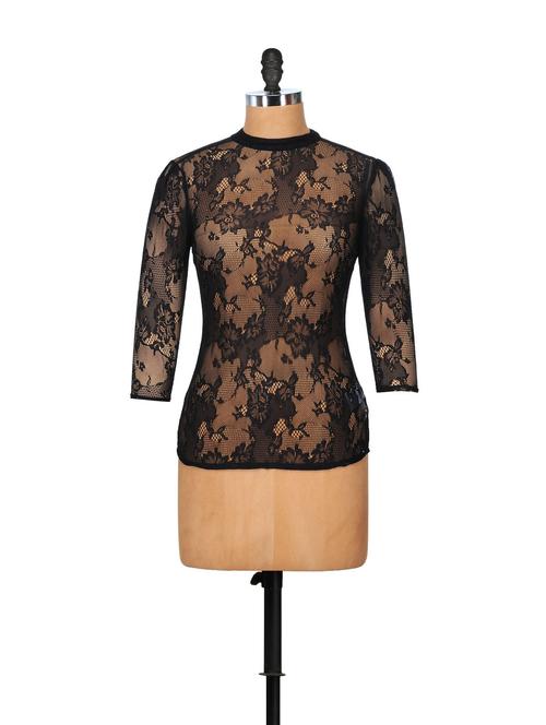 lace black sheer top - 48014 - Very Small Image - 1