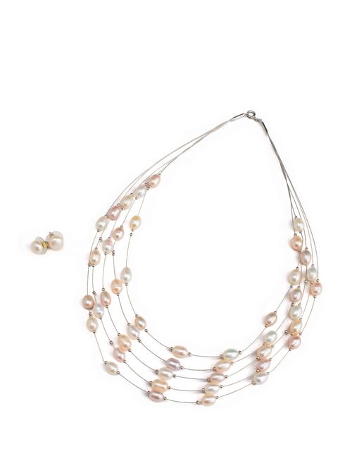 multi string pearl necklace set - 484 - Very Small Image - 1