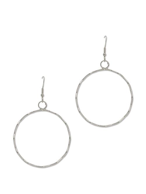 silver curvy hoops earrings - 48729 - Very Small Image - 1