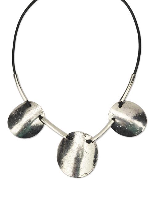 Chic Silver Petal Necklace - 49342 - Very Small Image - 1