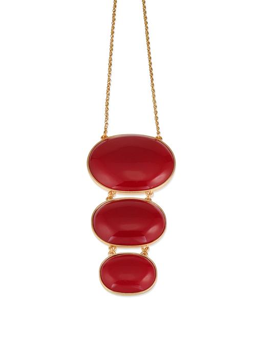 red stone neckpiece with earrings - 49644 - Very Small Image - 1