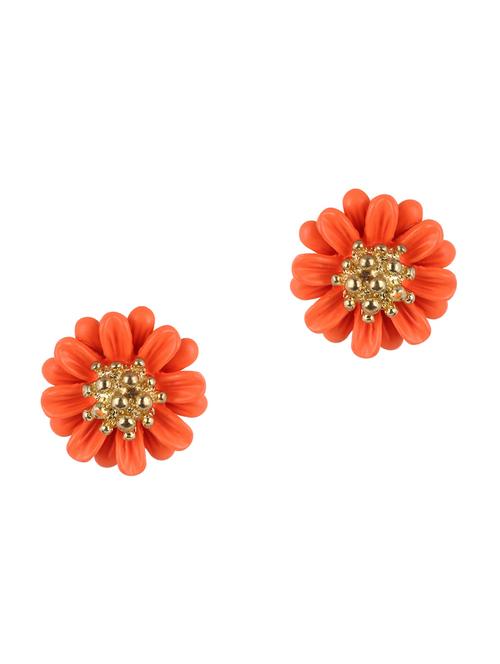 orange flower earrings - 49710 - Very Small Image - 1