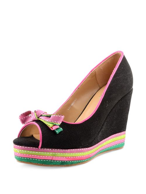 peep-toe wedges with multi-coloured sole - 50220 - Very Small Image - 1