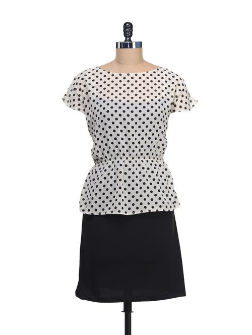 polka dotted peplum dress - 50679 - Very Small Image - 1