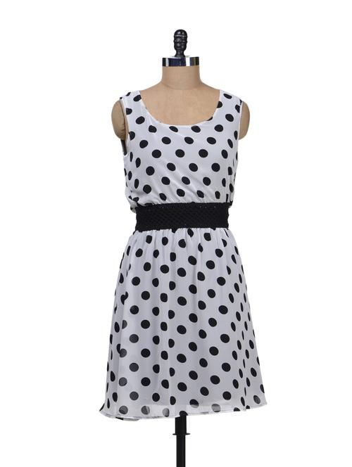 polka dots dress with elasticized waist - 51238 - Very Small Image - 1