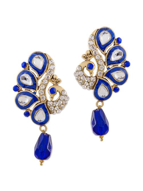 studded peacock earrings - 52862 - Very Small Image - 1
