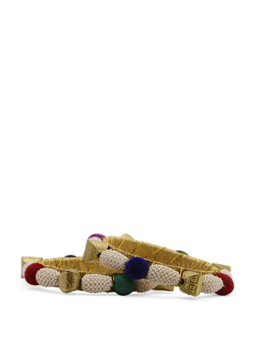 moti accented gold bangles - 54087 - Very Small Image - 1