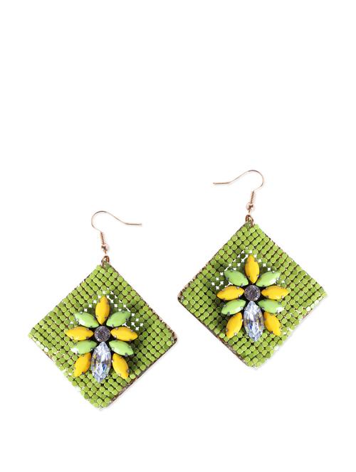 green rhombus earrings - 54205 - Very Small Image - 1