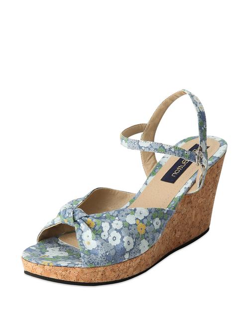 chic blue floral wedges - 54587 - Very Small Image - 1