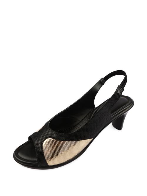 black & gold peep-toe sandals - 54810 - Very Small Image - 1