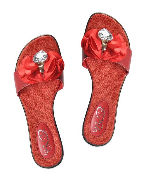 red slip on  Sandals - 55170 - Very Small Image - 1