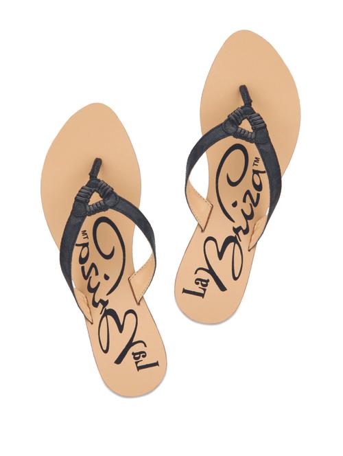 Shimmering Black toe separator  sandals - 55189 - Very Small Image - 1